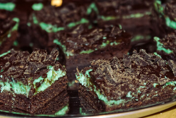 Cake with chocolate and mint