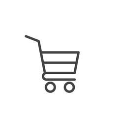 Shopping cart icon isolated modern outline on white background