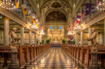 Fototapeta na wymiar St. Louis Cathedral in New Orleans Louisiana Jackson Square.