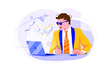 Blockchain Platform Technology Vector Illustration concept. Flat illustration isolated on white background. 