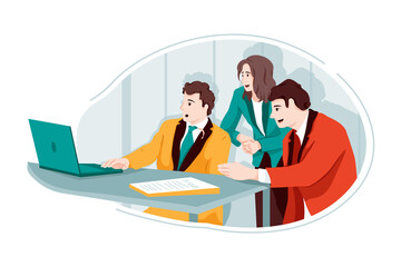 Team Building Vector Illustration concept. Flat illustration isolated on white background.