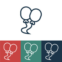 Linear vector icon with balloon