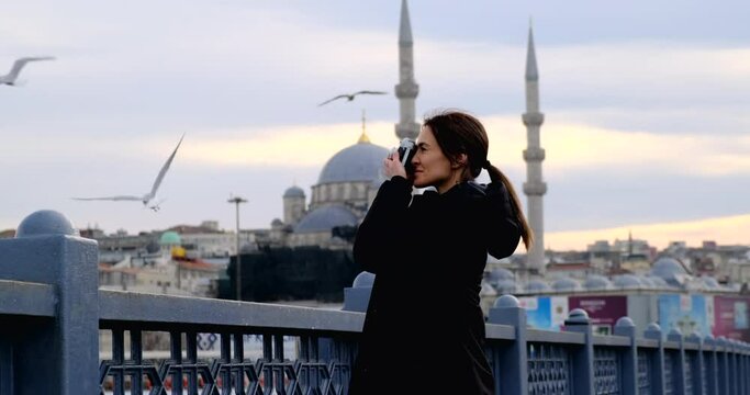 a traveler in istanbul enjoying the city's historical sights