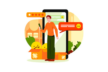 Customer Giving Negative Review To Product On Online Store.