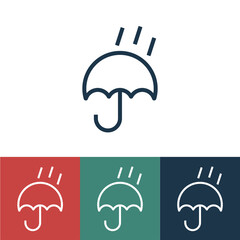 Linear vector icon with umbrella
