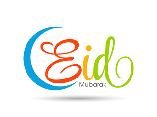 Eid Mubarak greeting card for the Muslim community festival celebration.