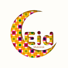 Eid Mubarak greeting card for the Muslim community festival celebration.
