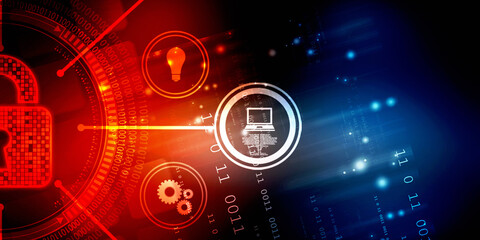 2d illustration Safety concept: Closed Padlock on digital background
