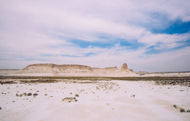 Sandy dunes in desert in nature reserve