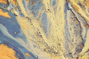 Abstract color sand texture at kaolin mine