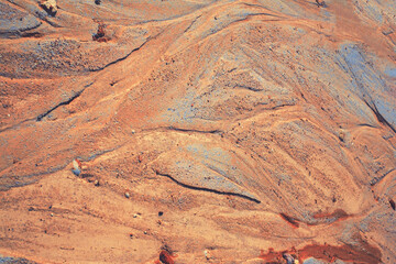 Abstract color sand texture at kaolin mine