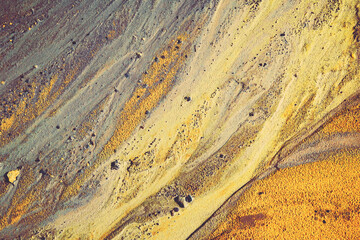 Abstract color sand texture at kaolin mine