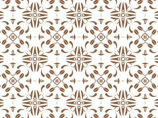 Geometric Seamless Ornament Abstract Pattern Brown and white, For print and Background. Geometric Tile Digital Paper.