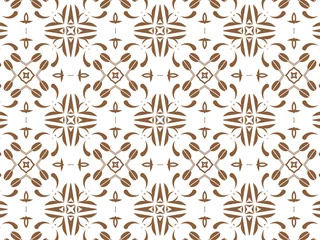 Foto op Canvas Geometric Seamless Ornament Abstract Pattern Brown and white, For print and Background. Geometric Tile Digital Paper. © Orlandoit