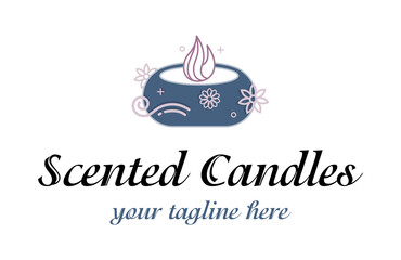 Abstract luxury logo for scented candles. Aromatherapy sign. Spa sign.