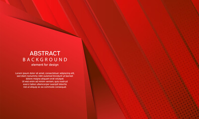 Obraz premium Minimal geometric abstract background. Bright design texture. Dynamic shapes composition. Red. Vector illustration.