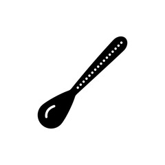 Silver spoon line icon. Isolated vector element.