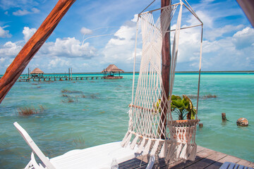 Obraz premium Bacalar - beautiful mexican beach in yucatan 