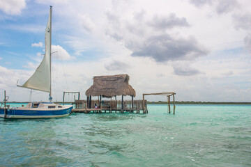 Bacalar - beautiful mexican beach in yucatan 
