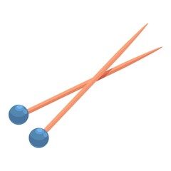 Sewing knitting needle icon. Cartoon of Sewing knitting needle vector icon for web design isolated on white background