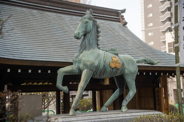 Naklejka premium 馬像