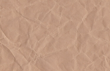 Crumpled cream paper background texture. Paper craft