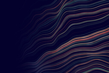 Subtle abstract waving motion technology flowing turbulent line background wallpaper