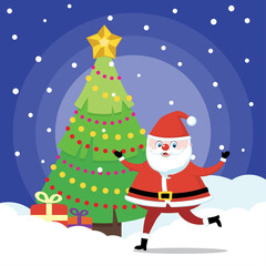 Christmas tree and Santa