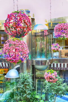 KYIV, UKRAINE - JUNE 23, 2012: Interior of underground shopping center Metrogad