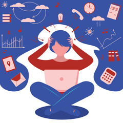 Information overload woman
