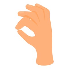 Ok hand gesture icon. Cartoon of Ok hand gesture vector icon for web design isolated on white background