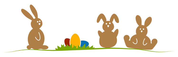 Happy Easter bunnies colored