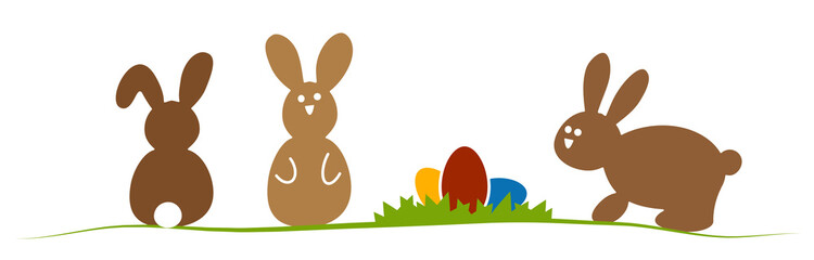 Happy Easter bunnies colored