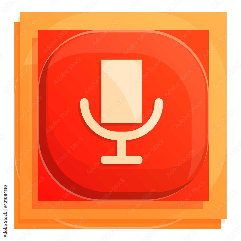 Poster microphone button interface icon. cartoon of microphone button interface vector icon for web design 