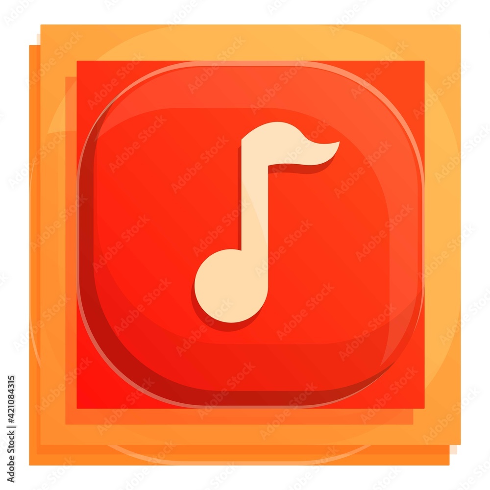 Poster music button interface icon. cartoon of music button interface vector icon for web design isolated o