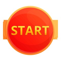 Start button interface icon. Cartoon of Start button interface vector icon for web design isolated on white background