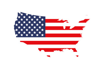 usa flag map