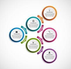 Infographic design organization chart template for business presentations, information banner, timeline or web design.
