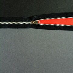 close up of zipper
