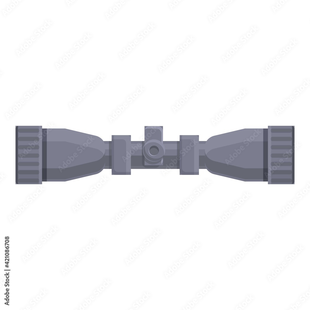 Poster scope icon. cartoon of scope vector icon for web design isolated on white background