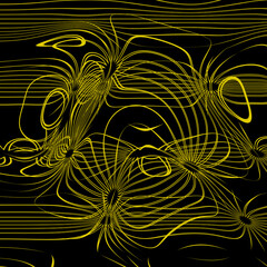 Illuminated abstract curved lines. Fractal graphics.