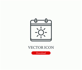 Summer vector icon.  Editable stroke. Linear style sign for use on web design and mobile apps, logo. Symbol illustration. Pixel vector graphics - Vector