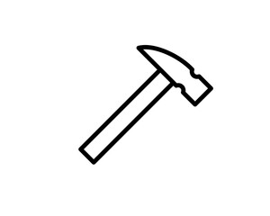 Hammer Icon Vector. Simple flat symbol. Perfect Black pictogram illustration on white background.