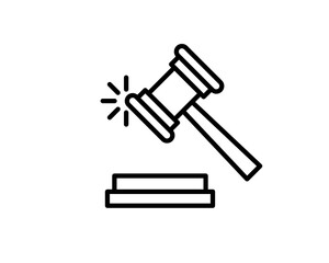 Judge gavel Icon Vector. Simple flat symbol. Perfect Black pictogram illustration on white background.