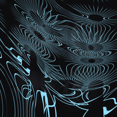 Illuminated abstract curved lines. Fractal graphics.