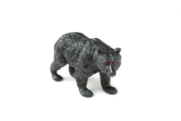 Fototapeta premium Toy bear isolated against on a white background.