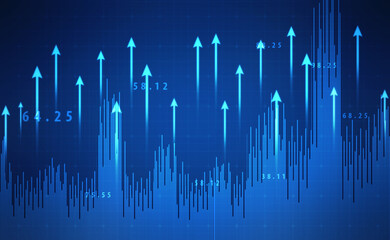 2d rendering Stock market online business concept. business Graph 
