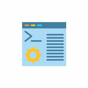 Command line icon in flat style. Flat icon vector