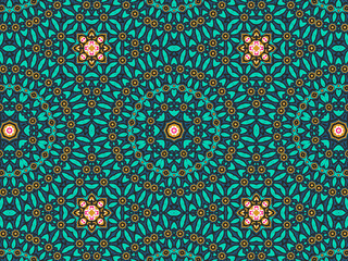 Geometric Seamless Ornament Abstract Pattern Gold Yellow, Green, Black, and Blue, For print and Background. Geometric Tiles Digital Paper.