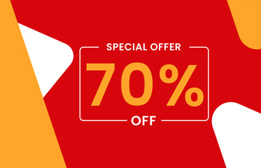 70% OFF Sale Discount Banner. Discount offer price tag. 70% OFF Special offer